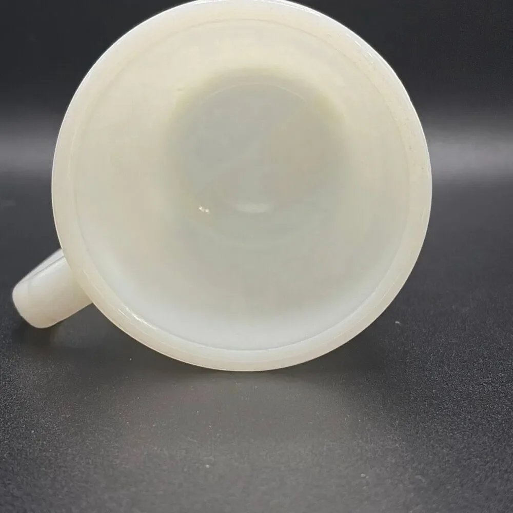Vintage Fire King White‎ Milk Glass Set of 2 Coffee Mugs 8oz USA 1950's